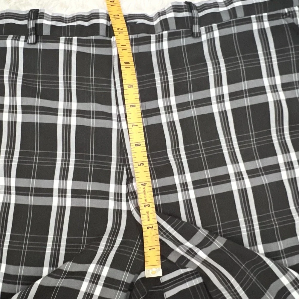 BCG Mens Plaid Performance‎ Golf Shorts Black White Grey Size 42 Stretch Active